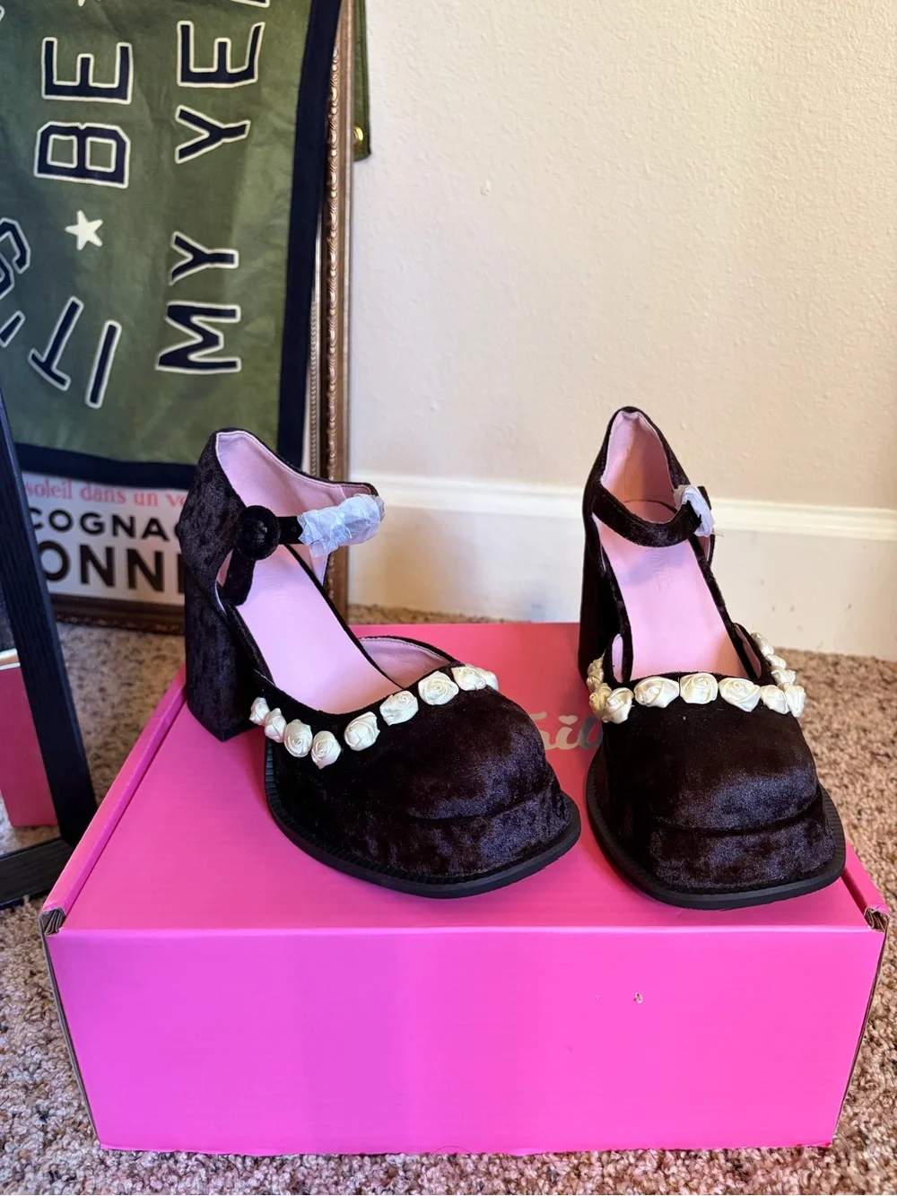 Sugar Thrillz Refined Rose Platform Mary Janes